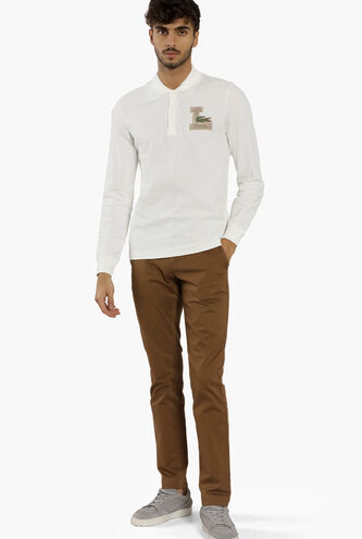 Textured Badge Cotton Polo Shirt