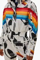 Toucan Print Rainbow Striped Ski Suit