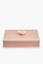 Paris Pink Rectangular Box with White Flower Handle