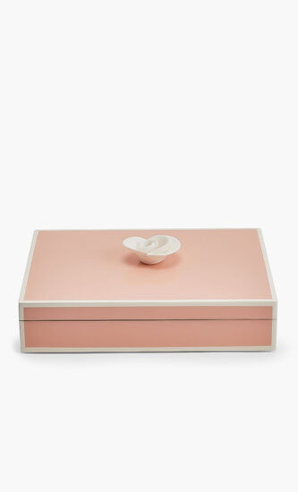Paris Pink Rectangular Box with White Flower Handle