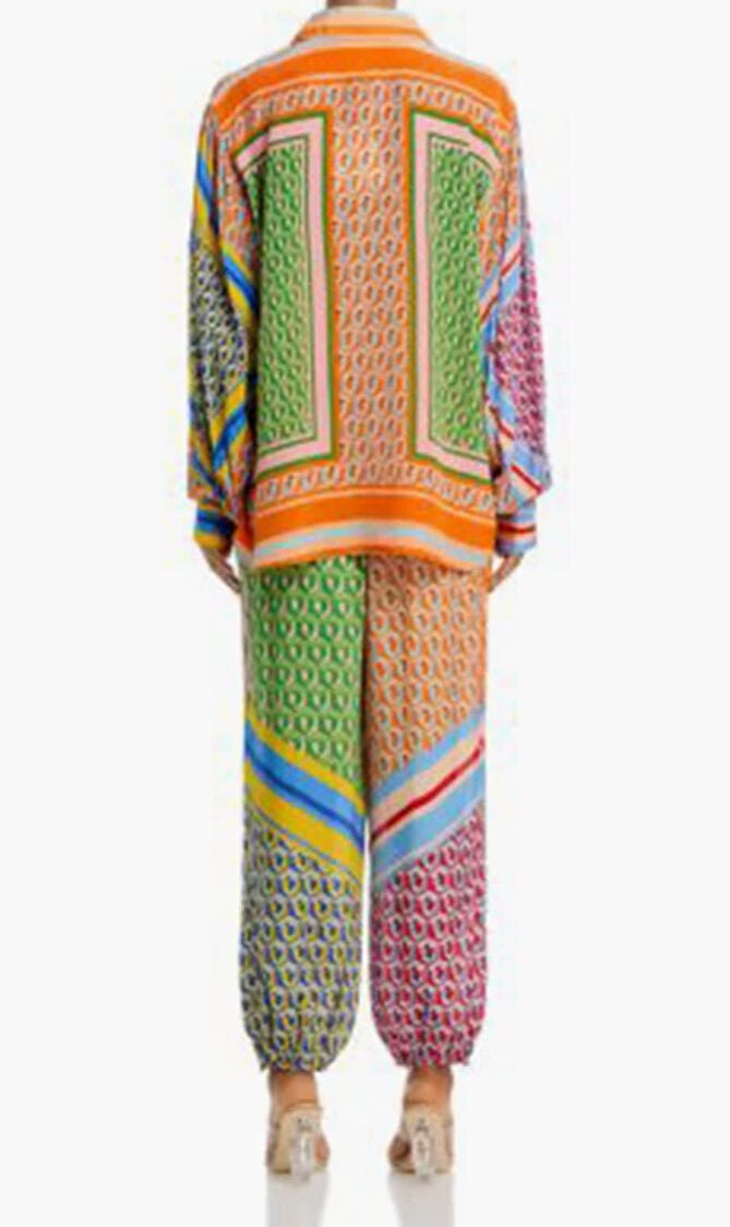 Cashew Mixed Scarf Print Joggers Cashew Mixed Scarf Print Joggers