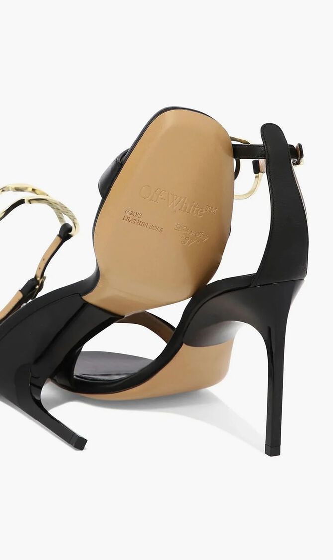 GOLD PAPERCLIP LEA HIGHSANDAL BLACK GOLD