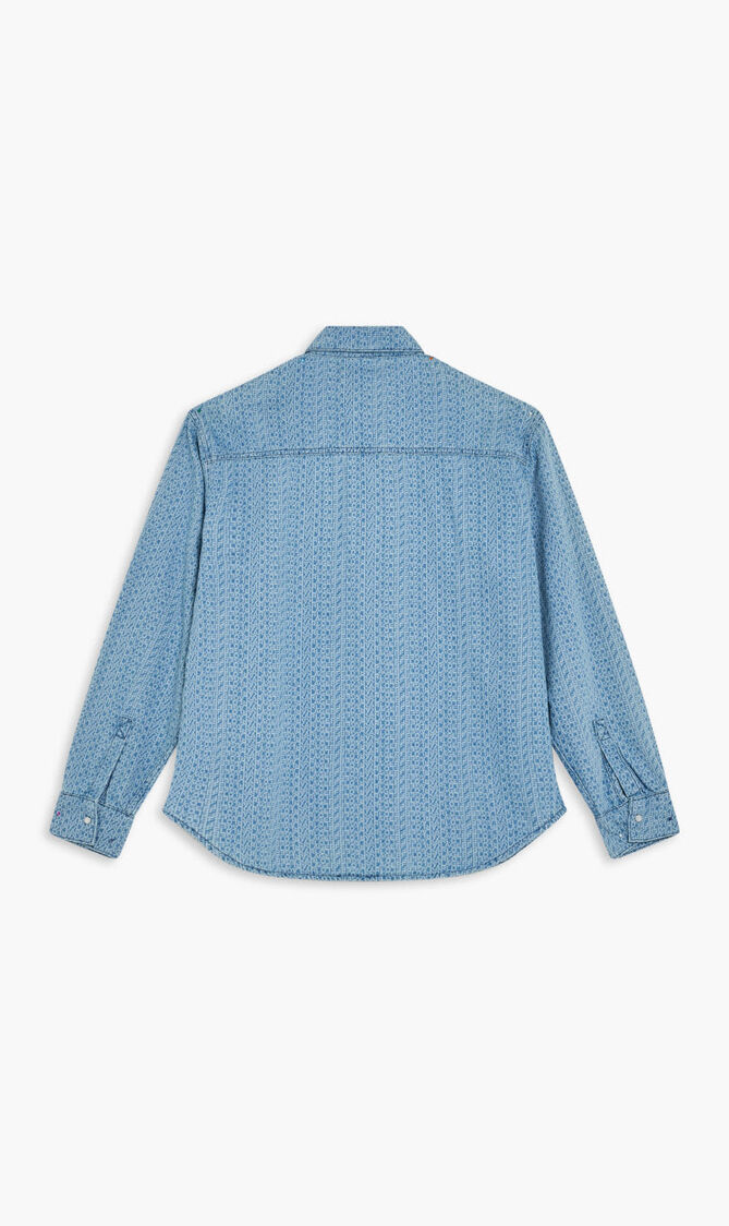 LSLV AOP LOGO DENIM SHIRT