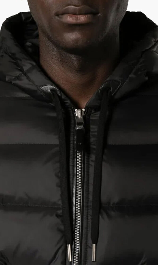 Hooded Jacket with Knit Insert