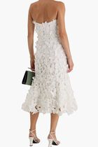 Fleurella Strapless Guipure Lace Midi Dress