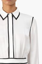 BW CONTRAST PIPING DRESS