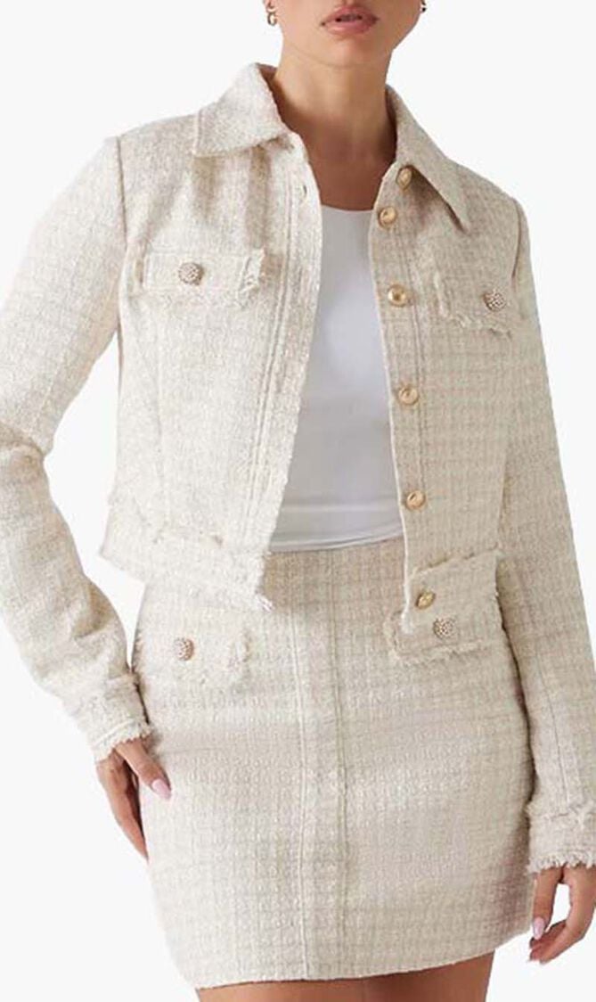 Daphnee Cropped Tweed Jacket