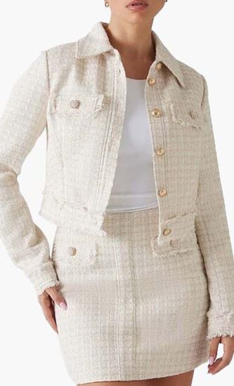 Daphnee Cropped Tweed Jacket