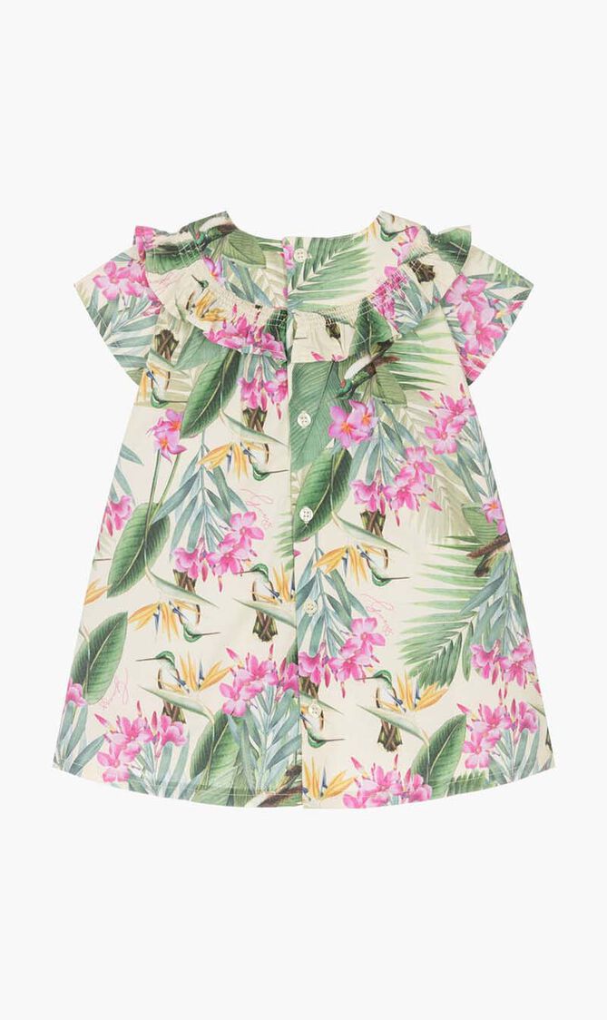 Cotton Tropical Print Dress