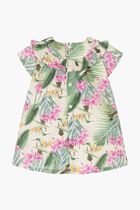 Cotton Tropical Print Dress