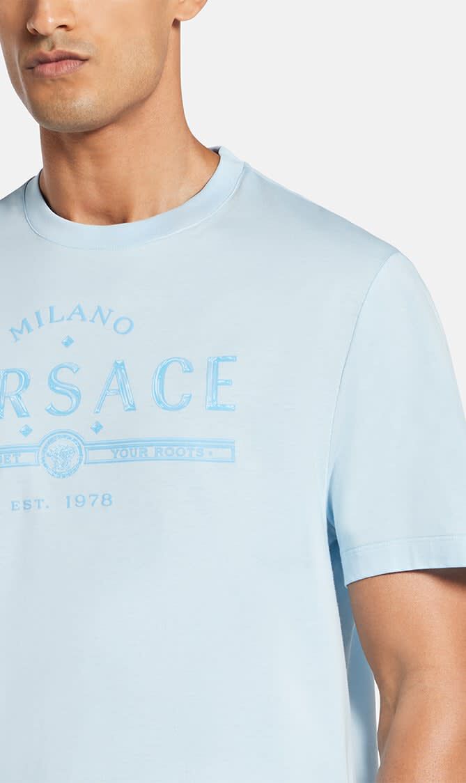 T-SHIRT COMPACT COTTON JERSEY FABRIC + NEVER FORGET VERSACE PRINT