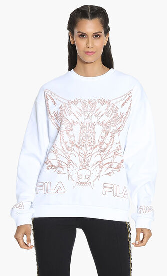 Halpern Flocked Outline Wolf Sweatshirt