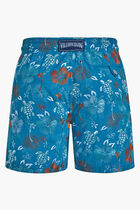 Embroidered Tropical Turtles Swim Shorts