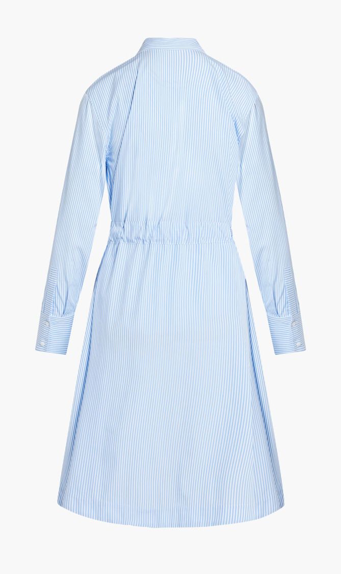 Stripe Embroidery Shirtdress