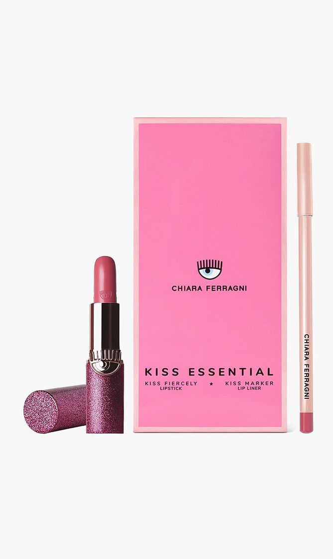 CHIARA FERRAGNI KISS ESSENTIAL 12 KISS FIERCELY LIP STICK 3 5G KISS MARKER LIP LINER 1 45G LIP KIT