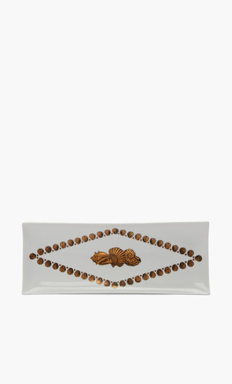 FST RECTANGULAR TRAY GIRO DI CONCHIGLIE GOLD/BLACK/WHITE