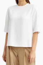 Satin-Trimmed Crepe T-Shirt