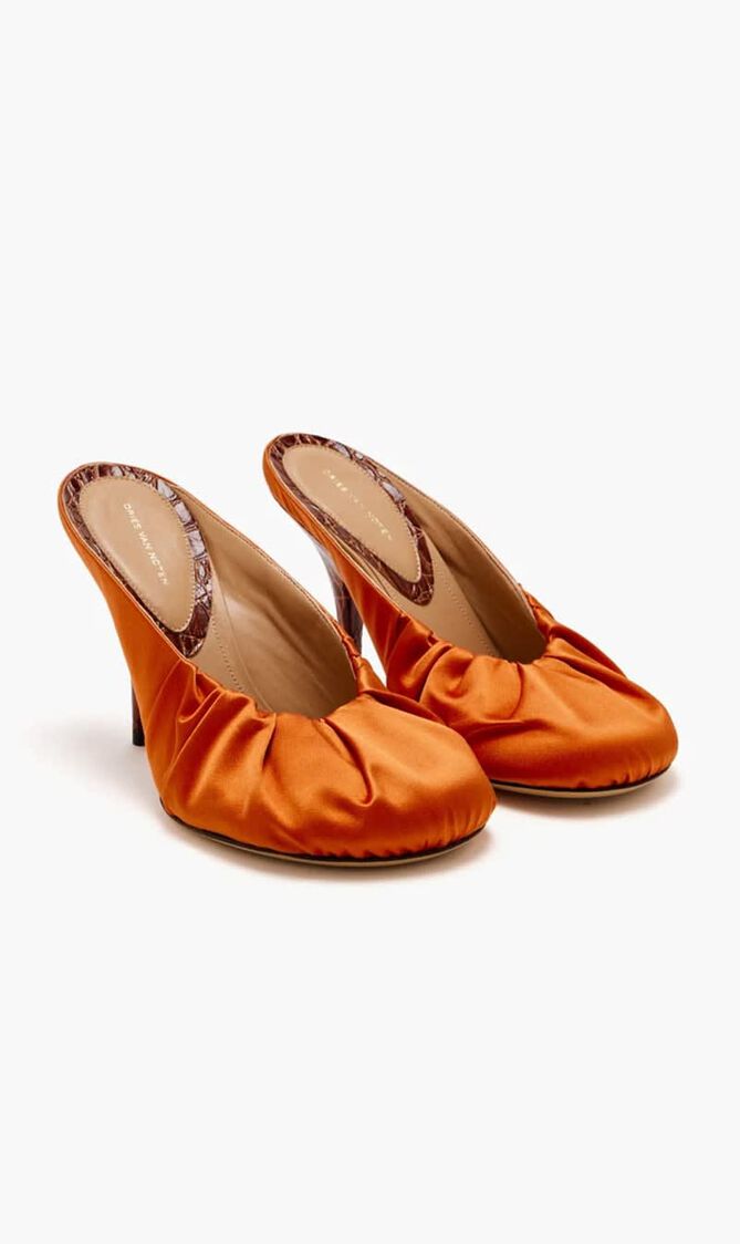Heeled Satin Mules