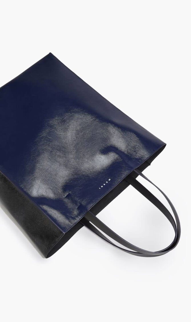 Museo Soft Large Bag In Black And Blue Leather
