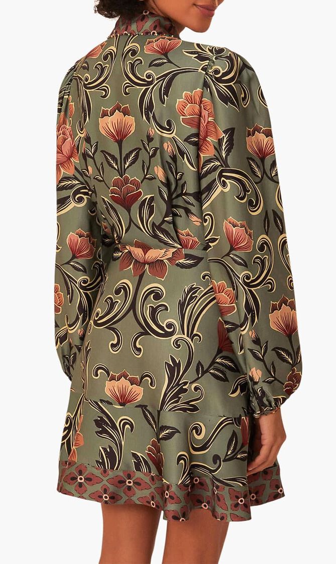 Arabesque Long Sleeve Mini Dress