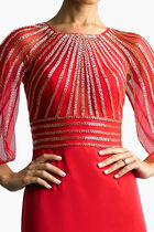 One Shoulder Sequin Striped Gown One Shoulder Sequin Striped Gown