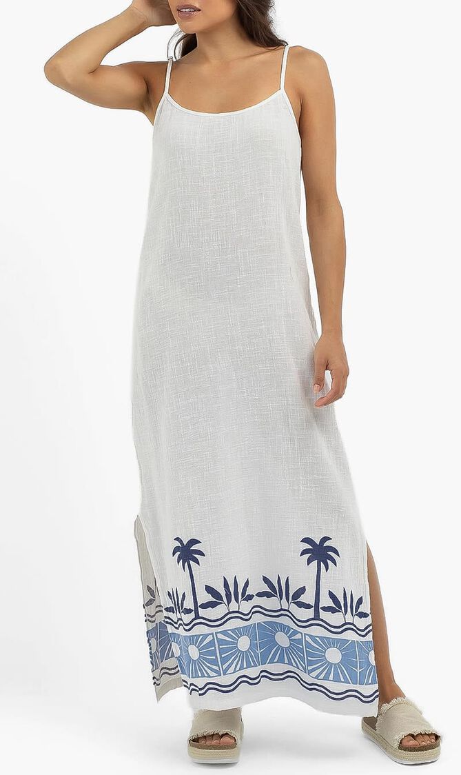 Santorini Sun Printed Maxi Dress