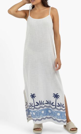 Santorini Sun Printed Maxi Dress
