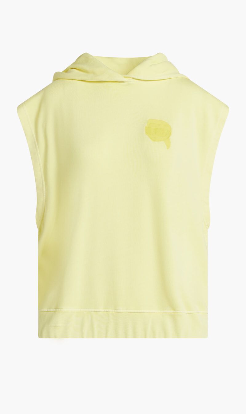 Yellow sleeveless hoodie cheap