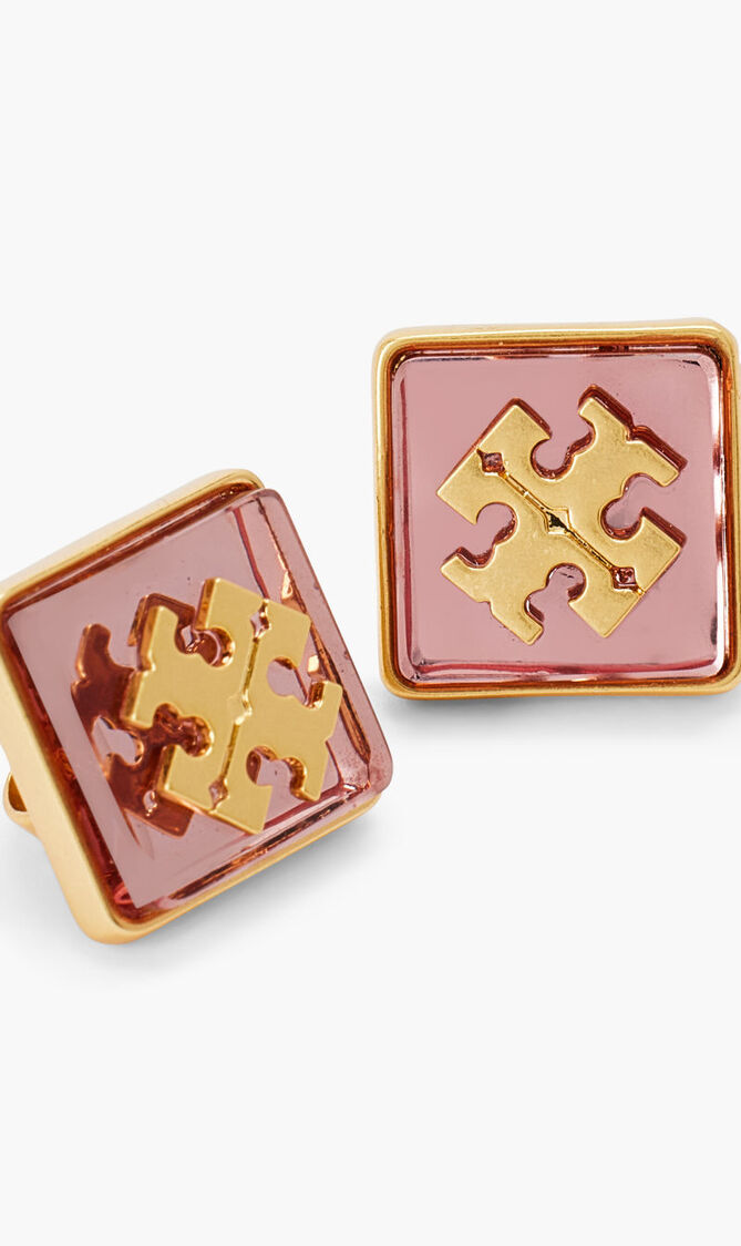 LOGO RESIN STUD EARRING