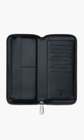 STD D LINE SLG LONG ZIPPERED WALLET LD BLACK