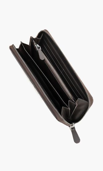 Stars Textured Leather Zip-Around Wallet