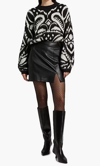 Pineapple Ikat Knit Crewneck Sweater