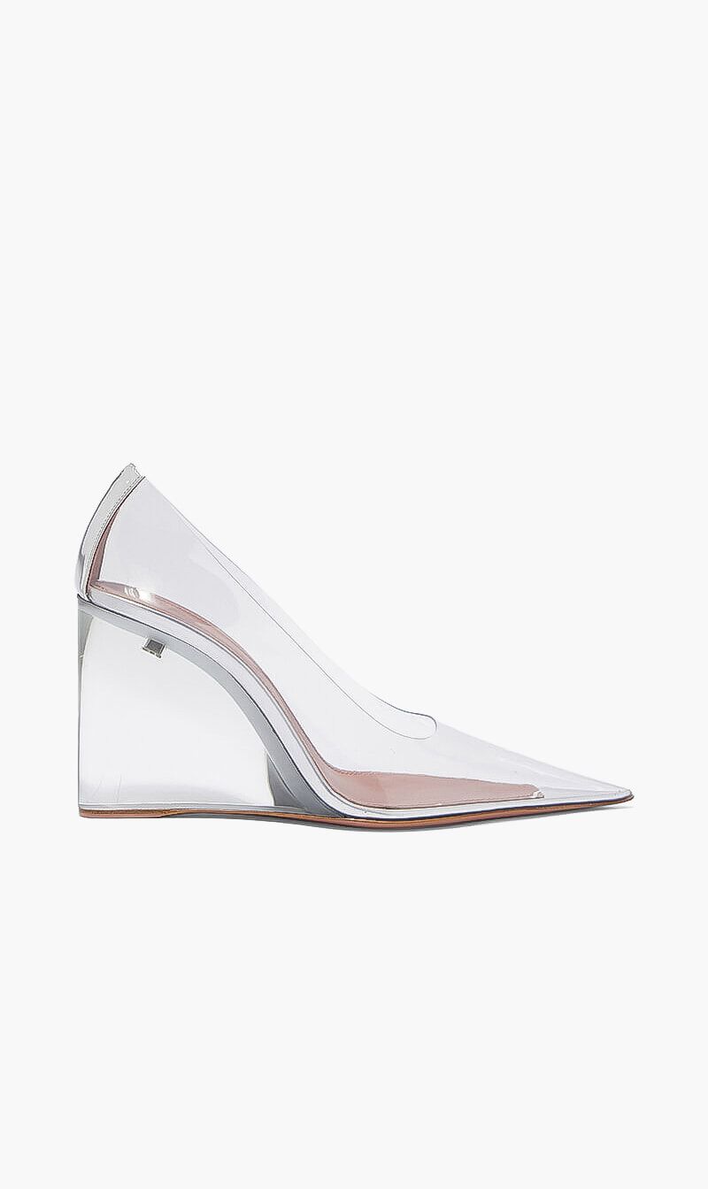 Buy AMINA MUADDI Ane Glass Wedge Pumps for AED 1795.00 The Deal