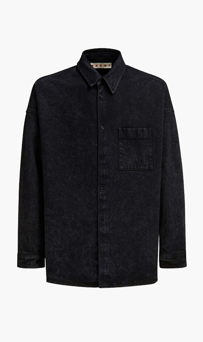 Marble Denim Oversized Shirt