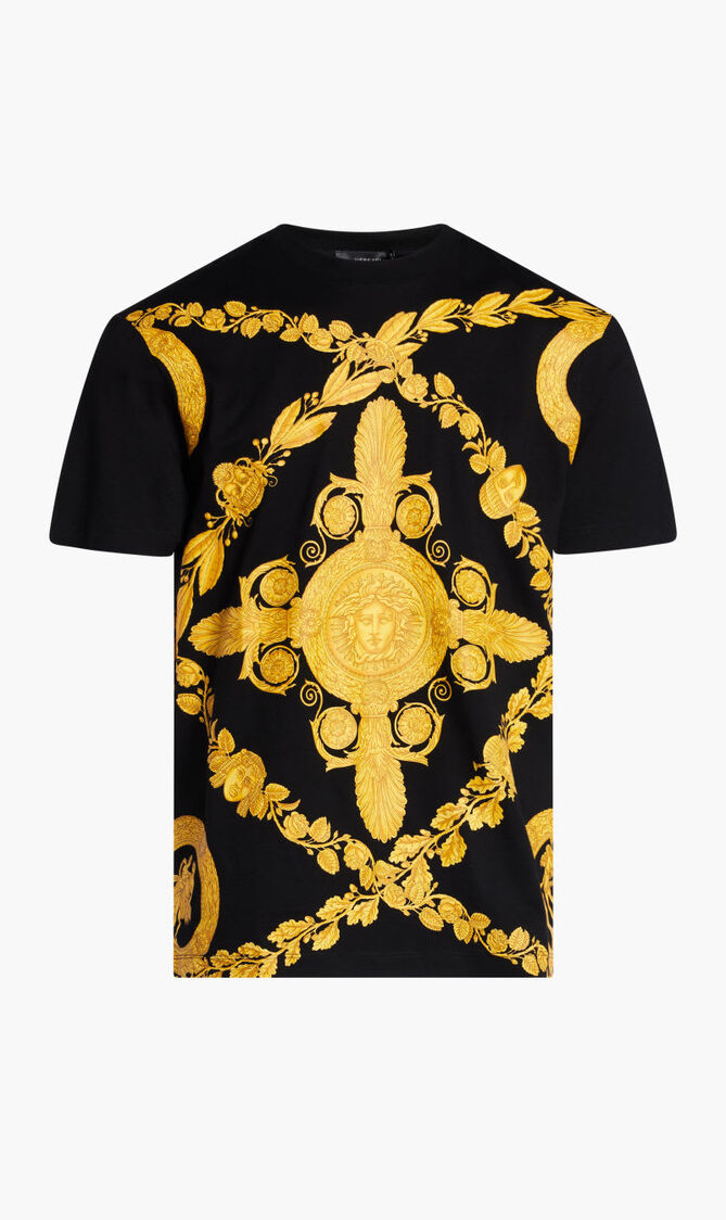 Buy VERSACE T-SHIRT COTTON JERSEY FABRIC HERITAGE PRINT for AED