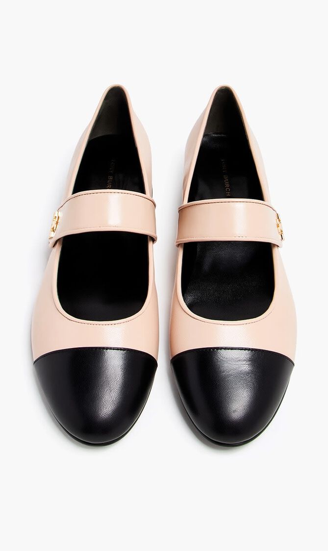 Cap-toe Mary Jane Heeled Ballet