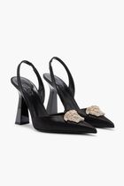 LA MEDUSA SATIN SLING-BACK PUMPS