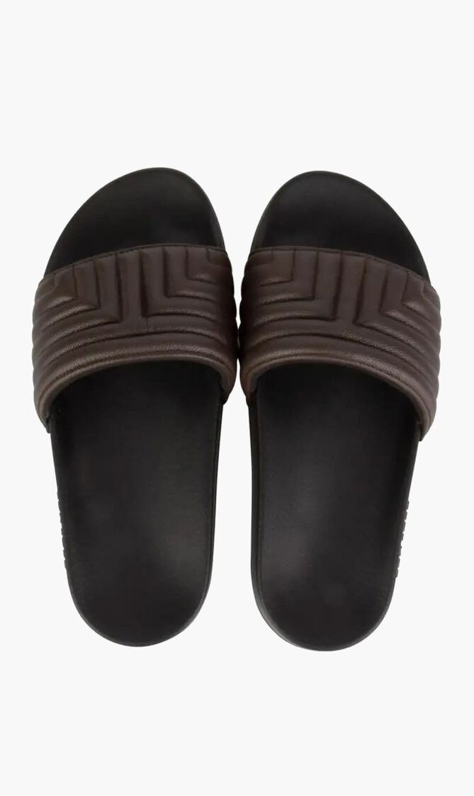 Quilted Leather Slides