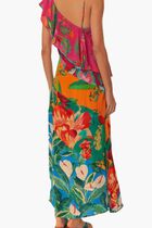 Mixed Flowery Rufle One Strap Midi Dress Mixed Flowery Rufle One Strap Midi Dress