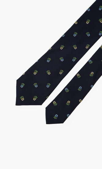 Floral Print Silk Tie