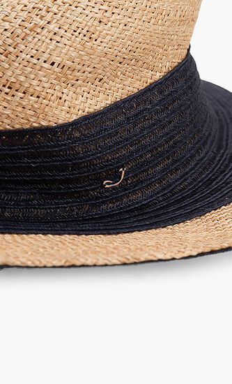 Woven Colorblock Panama Hat