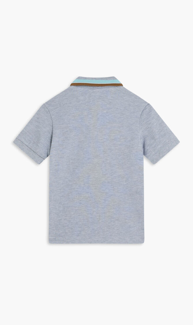SHORT SLEEVED RIBBED COLLAR SHIRT