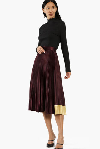 Glaycie Pleated Midi Skirt