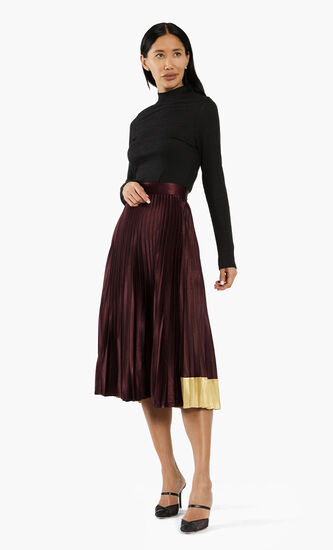 Glaycie Pleated Midi Skirt