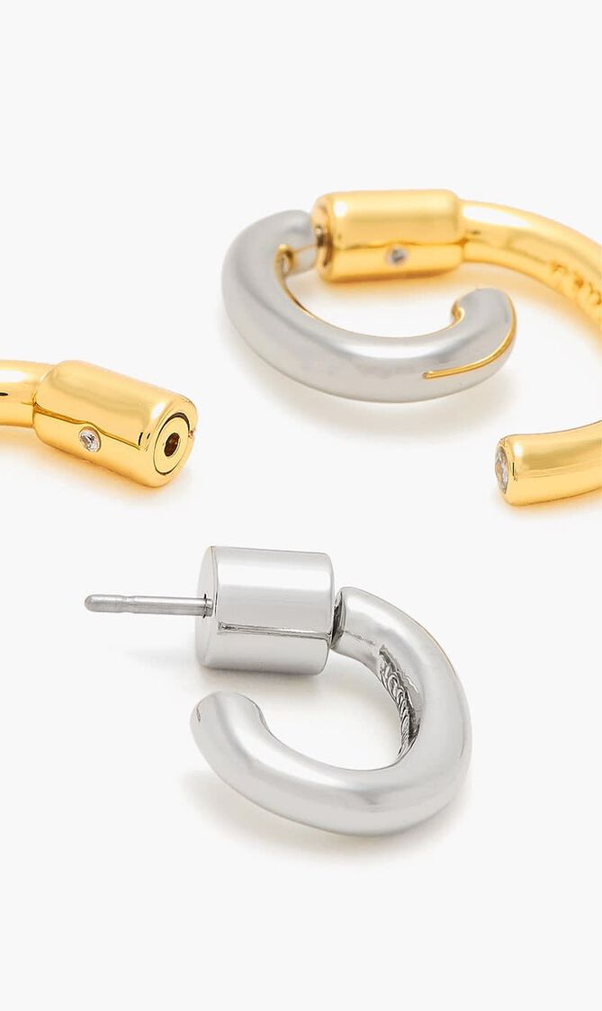 Luna Mini Two Tone Earrings