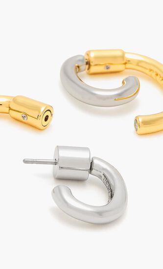 Luna Mini Two Tone Earrings