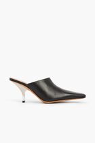 Leather Sabot With Heel