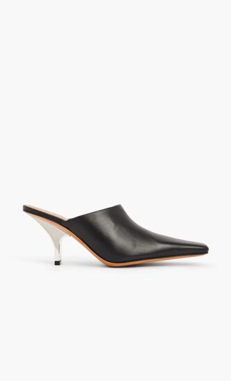 Leather Sabot With Heel