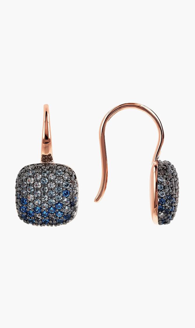 Square Cubic Zirconia Pave Stud Earrings