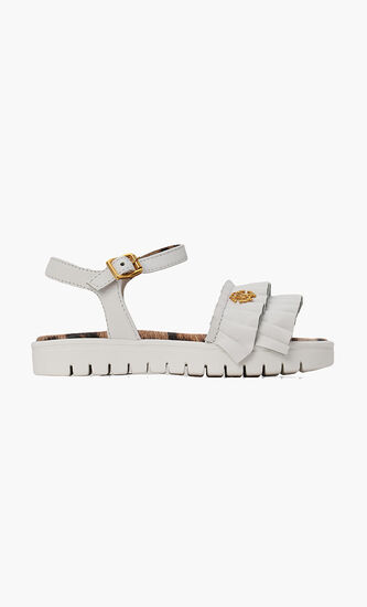 Ruffled Leather Sandals